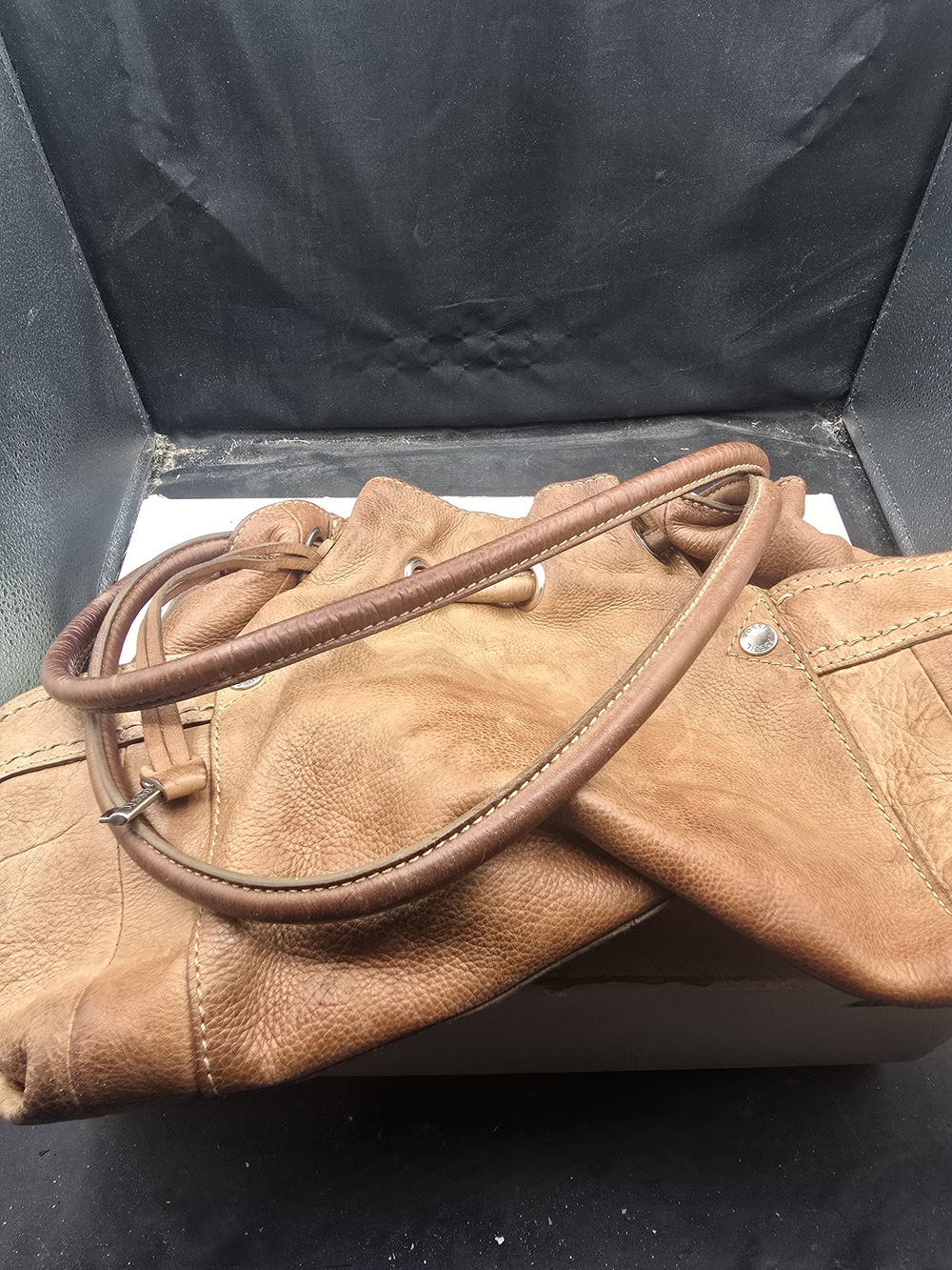 Fossil Cognac Brown Leather Shoulder Bag